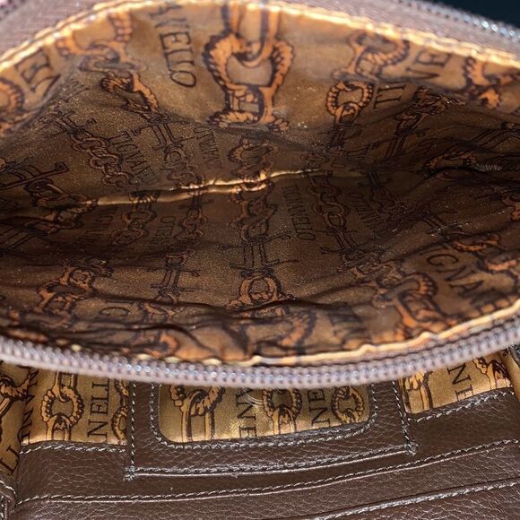 Tignanello Fine Leather Crossbody Brown Medium - Picture 8 of 10